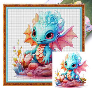 Huancan - Sea Dragon - 40*40CM 14CT 2 Stamped Cross Stitch