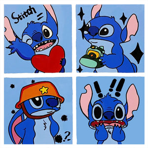 Stitch Comic Strip 30*30CM(Canvas) Full Round Drill Diamond Painting