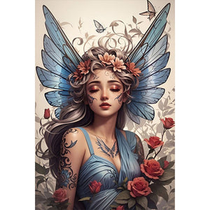 Butterfly Girl 40*60CM(Picture) Full Round Drill Diamond Painting
