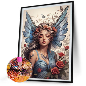 Butterfly Girl 40*60CM(Picture) Full Round Drill Diamond Painting