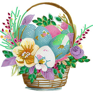 Bouquet Of Easter Eggs In A Basket 30*30CM(Canvas) Partial Special Shaped Drill Diamond Painting