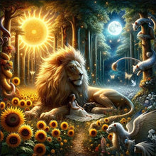 Load image into Gallery viewer, Starry Moon Lion 30*30CM(Canvas) Full Round Drill Diamond Painting
