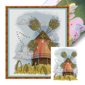 Joy Sunday - Four Seasons Windmill - Autumn - 27*33CM 14CT 2 Stamped Cross Stitch
