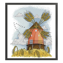 Load image into Gallery viewer, Joy Sunday - Four Seasons Windmill - Autumn - 27*33CM 14CT 2 Stamped Cross Stitch

