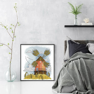 Joy Sunday - Four Seasons Windmill - Autumn - 27*33CM 14CT 2 Stamped Cross Stitch