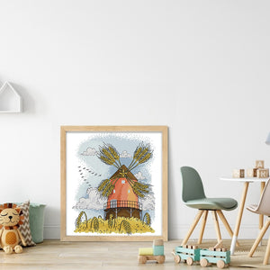 Joy Sunday - Four Seasons Windmill - Autumn - 27*33CM 14CT 2 Stamped Cross Stitch