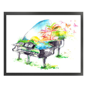 Huancan - Piano - 50*40CM 14CT 2 Stamped Cross Stitch