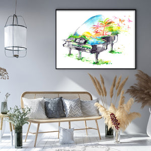 Huancan - Piano - 50*40CM 14CT 2 Stamped Cross Stitch