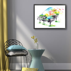 Huancan - Piano - 50*40CM 14CT 2 Stamped Cross Stitch