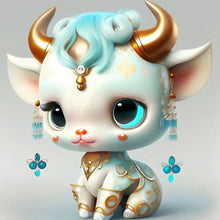 Load image into Gallery viewer, Huancan - Zodiac Signs - Ox - 40*40CM 11CT 3 Stamped Cross Stitch
