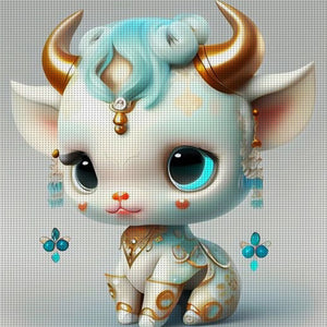 Huancan - Zodiac Signs - Ox - 40*40CM 11CT 3 Stamped Cross Stitch