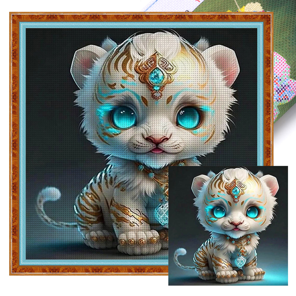 Huancan - Zodiac Signs - Tiger - 40*40CM 11CT 3 Stamped Cross Stitch