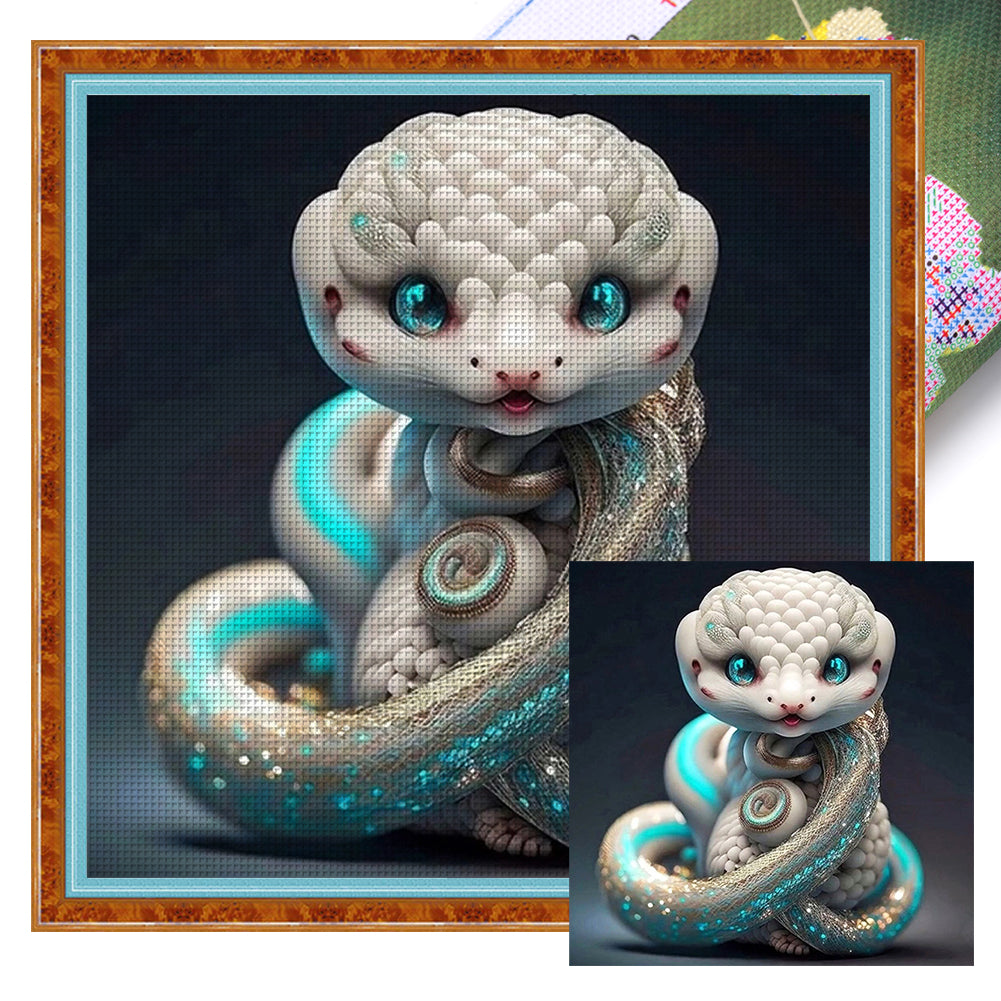 Huancan - Zodiac Signs - Snake - 40*40CM 11CT 3 Stamped Cross Stitch