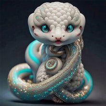 Load image into Gallery viewer, Huancan - Zodiac Signs - Snake - 40*40CM 11CT 3 Stamped Cross Stitch
