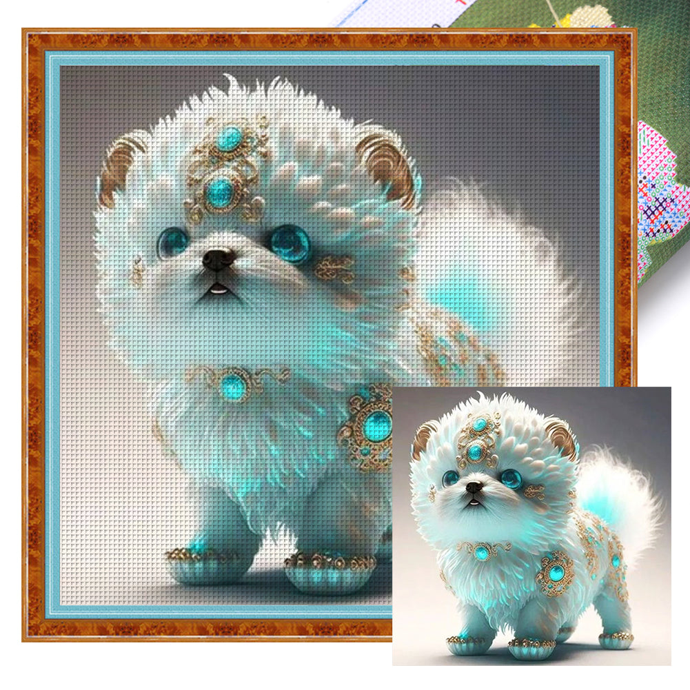 Huancan - Zodiac Signs - Dog - 40*40CM 11CT 3 Stamped Cross Stitch