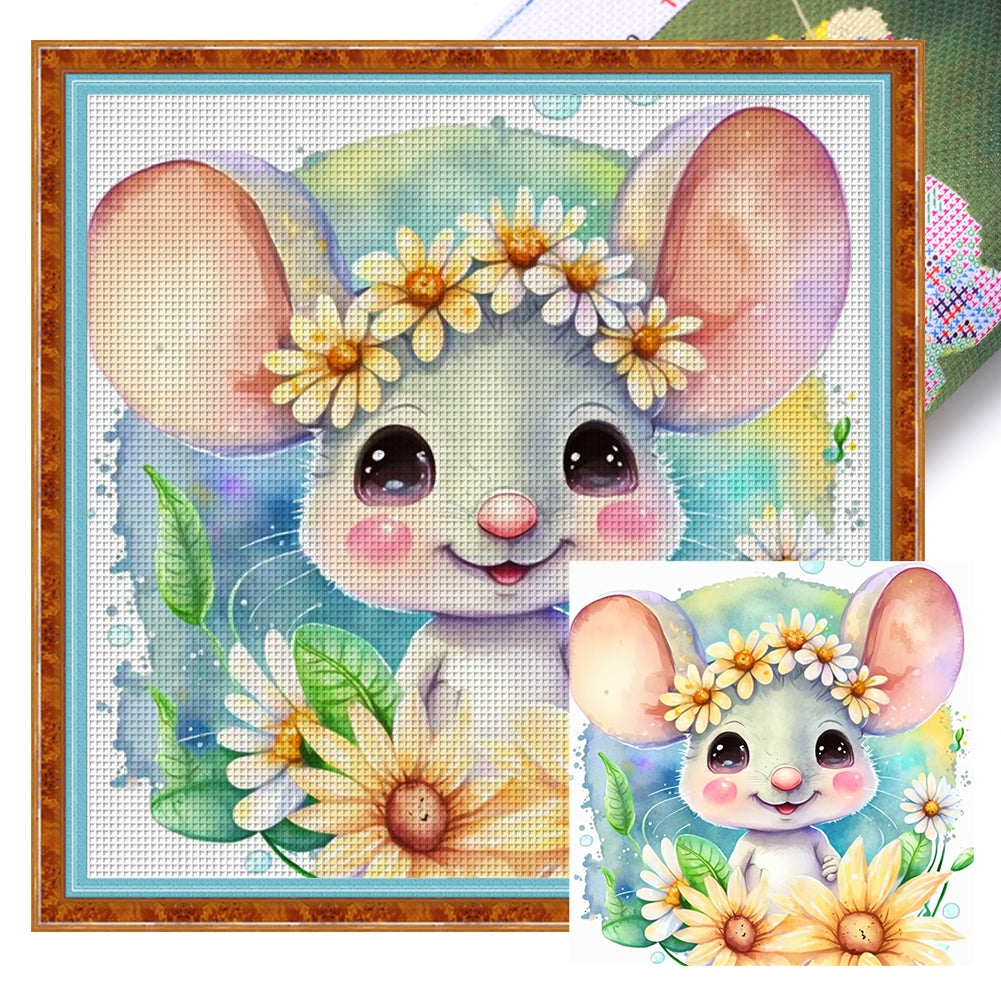 DIY - Zodiac Signs - Rat - 40*40CM 11CT 3 Stamped Cross Stitch