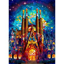 Load image into Gallery viewer, Stained Castle Glass Painting 40*55CM(Picture) Full Round Drill Diamond Painting
