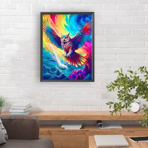 Soaring Colorful Owl 30*40CM(Canvas) Full Round Drill Diamond Painting