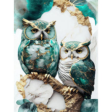 Load image into Gallery viewer, Blue-White Owl 30*40CM(Canvas) Full Round Drill Diamond Painting
