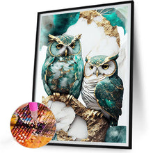 Load image into Gallery viewer, Blue-White Owl 30*40CM(Canvas) Full Round Drill Diamond Painting
