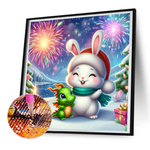 Dragon And Rabbit 30*30CM(Canvas) Full Round Drill Diamond Painting