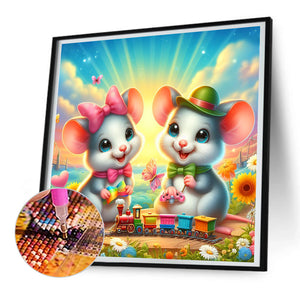 Two Mice 30*30CM(Canvas) Full Round Drill Diamond Painting
