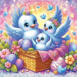 Blue Bird 30*30CM(Canvas) Full Round Drill Diamond Painting