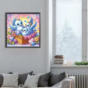 Blue Bird 30*30CM(Canvas) Full Round Drill Diamond Painting