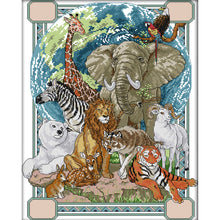 Load image into Gallery viewer, Joy Sunday - Animal - 37*48CM 14CT 2 Stamped Cross Stitch
