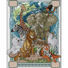 Load image into Gallery viewer, Joy Sunday - Animal - 37*48CM 14CT 2 Stamped Cross Stitch
