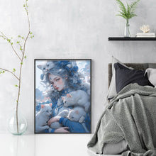 Load image into Gallery viewer, Yishu - Cat Girl - 40*55CM 11CT 3 Stamped Cross Stitch
