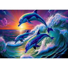 Load image into Gallery viewer, Dolphin 70*50CM(Canvas) Full Square Drill Diamond Painting
