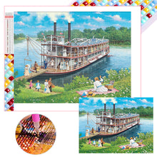 Load image into Gallery viewer, Retro Oil Painting Of A Docked Cruise Ship 40*30CM(Picture) Full Square Drill Diamond Painting
