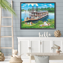Load image into Gallery viewer, Retro Oil Painting Of A Docked Cruise Ship 40*30CM(Picture) Full Square Drill Diamond Painting
