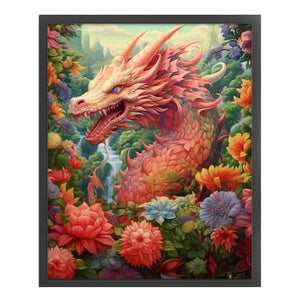 Yishu - Flower And Dragon - 50*60CM 11CT 3 Stamped Cross Stitch