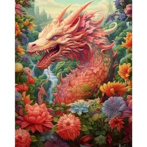 Yishu - Flower And Dragon - 50*60CM 11CT 3 Stamped Cross Stitch