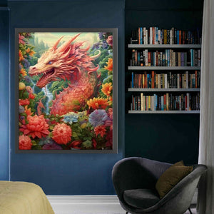 Yishu - Flower And Dragon - 50*60CM 11CT 3 Stamped Cross Stitch