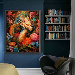 Yishu - Flower And Dragon - 50*60CM 11CT 3 Stamped Cross Stitch