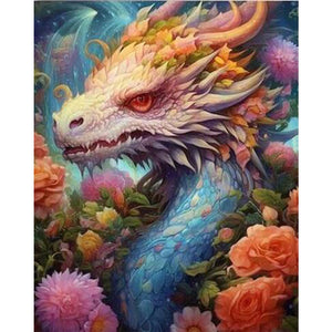 Yishu - Flower And Dragon - 50*60CM 11CT 3 Stamped Cross Stitch