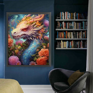 Yishu - Flower And Dragon - 50*60CM 11CT 3 Stamped Cross Stitch