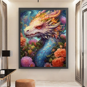 Yishu - Flower And Dragon - 50*60CM 11CT 3 Stamped Cross Stitch