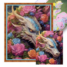 Load image into Gallery viewer, Yishu - Flower And Dragon - 50*60CM 11CT 3 Stamped Cross Stitch
