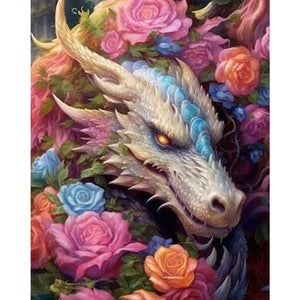Yishu - Flower And Dragon - 50*60CM 11CT 3 Stamped Cross Stitch