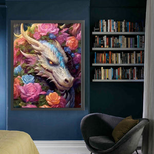 Yishu - Flower And Dragon - 50*60CM 11CT 3 Stamped Cross Stitch