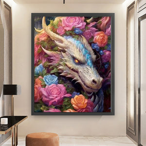 Yishu - Flower And Dragon - 50*60CM 11CT 3 Stamped Cross Stitch