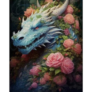 DIY - Flower And Dragon - 50*60CM 11CT 3 Stamped Cross Stitch