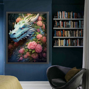 DIY - Flower And Dragon - 50*60CM 11CT 3 Stamped Cross Stitch