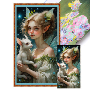 Yishu - Elf Girl - 40*75CM 11CT 3 Stamped Cross Stitch