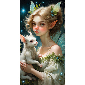 Yishu - Elf Girl - 40*75CM 11CT 3 Stamped Cross Stitch