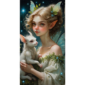 Yishu - Elf Girl - 40*75CM 11CT 3 Stamped Cross Stitch
